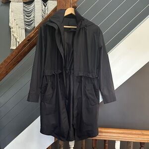 everlane water resistant anorak small navy blue
